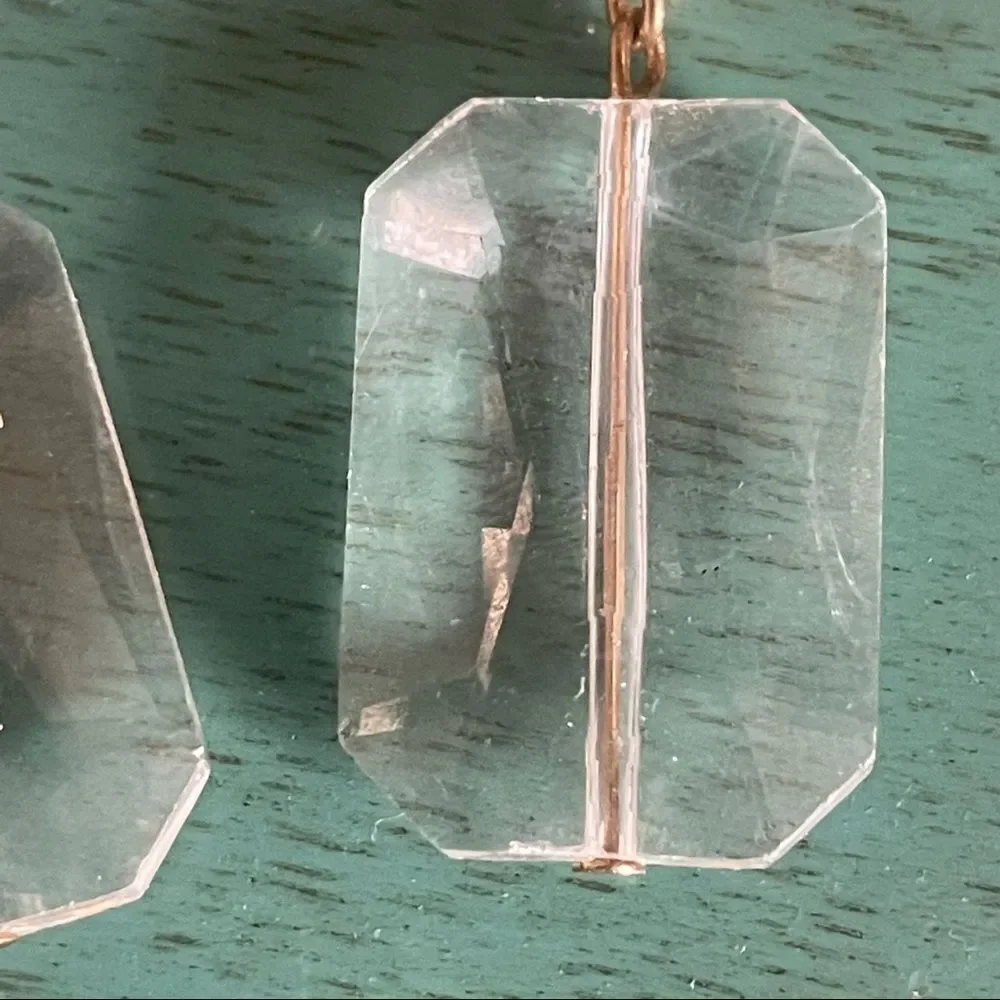 Gold and clear bead drop earrings go day every